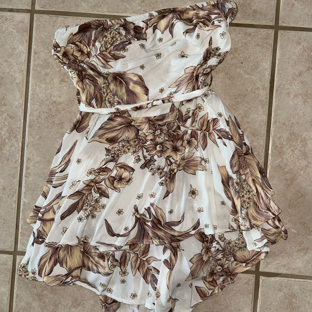 Floral Strapless Romper